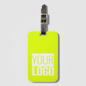 Fluorescent geel - voeg uw logo toe bagagelabel (Voorkant (verticaal))