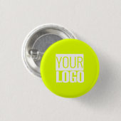 fluorescent geel - voeg uw logo toe ronde button 3,2 cm (Voorkant /achterkant)
