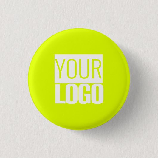 fluorescent geel - voeg uw logo toe ronde button 3,2 cm (Voorkant)
