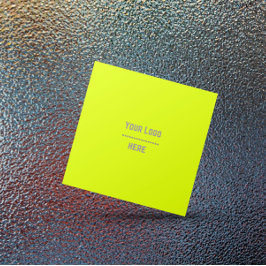 fluorescent geel - voeg uw logo toe vierkante visitekaartje