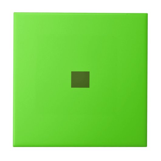 Fluorescent Green Ceramic Tile Tegeltje (Voorkant)