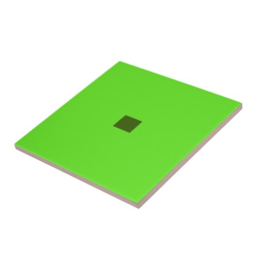 Fluorescent Green Ceramic Tile Tegeltje (Zijkant)