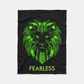 Fluorescent Green en Black Lion met aangepaste tek Fleece Deken (Voorkant)