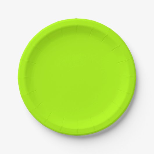 Fluorescent Green Solid Color Papieren Bordje (Voorkant)