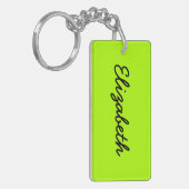 Fluorescent Green Solid Color Sleutelhanger (Voorkant Links)
