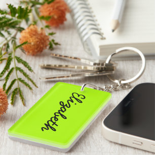 Fluorescent Green Solid Color Sleutelhanger