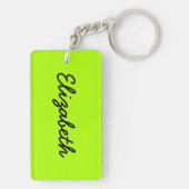 Fluorescent Green Solid Color Sleutelhanger (achterkant)