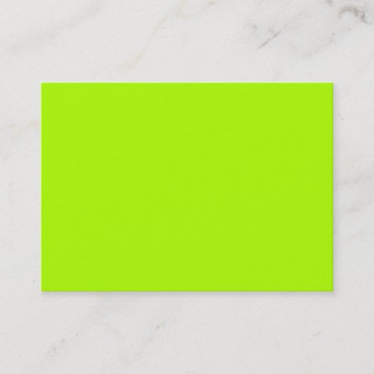 Fluorescent Green Solid Color Visitekaartje (Voorkant)