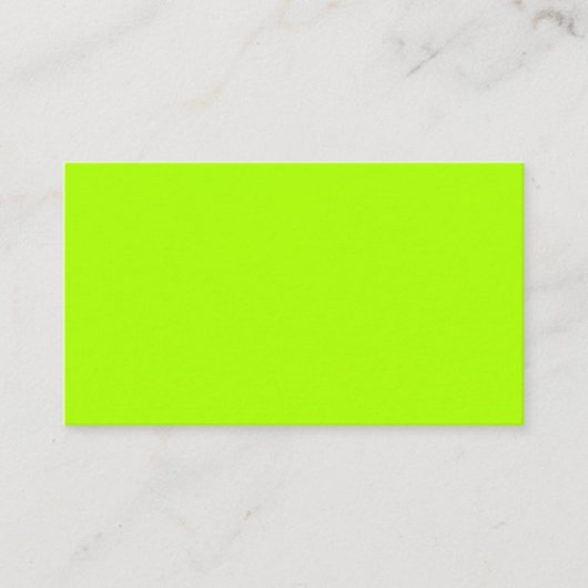 Fluorescent Green Solid Color Visitekaartje (Voorkant)