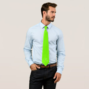 Fluorescent groen - uw monogrammen stropdas