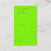fluorescent groen verticaal visitekaartje (Achterkant)