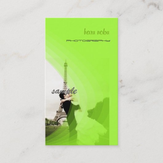 Fluorescent groene fotosjabloon, voeg je eigen eig visitekaartje (Voorkant)