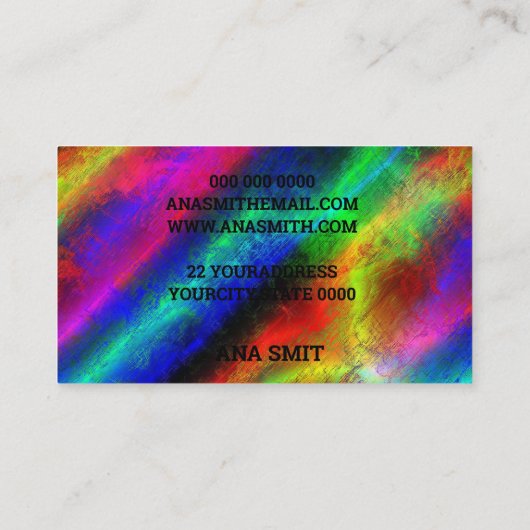 Fluorescent kleurenspectrum visitekaartje (Achterkant)