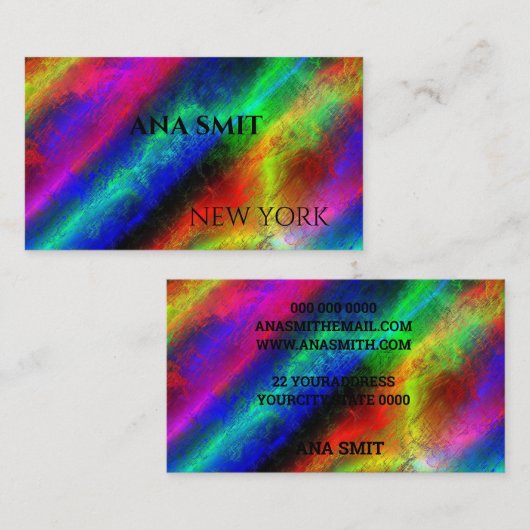 Fluorescent kleurenspectrum visitekaartje (Voorkant / Achterkant)