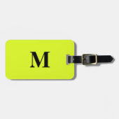 Fluorescent Light Yellow Green Monogrammen Name Gi Bagagelabel (Voorkant horizontaal)