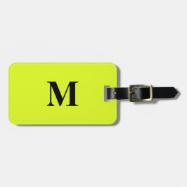 Fluorescent Light Yellow Green Monogrammen Name Gi Bagagelabel