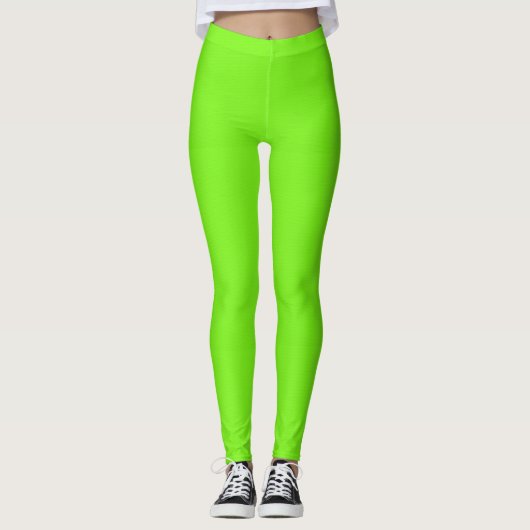 Fluorescent Lime Green-Leggings Leggings (Voorkant)