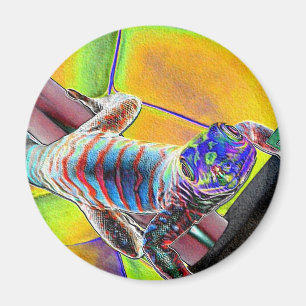 Fluorescent Lizard Magneet