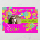 Fluorescent Mod Bubbles/hete roze/oranje/limoen Kaart (Voorkant / Achterkant)