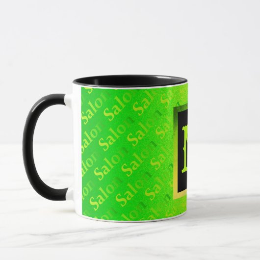 Fluorescent Neon Elegant Monogramed Mok (Links)