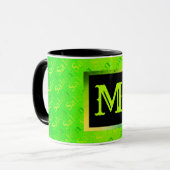 Fluorescent Neon Elegant Monogramed Mok (Voorkant links)