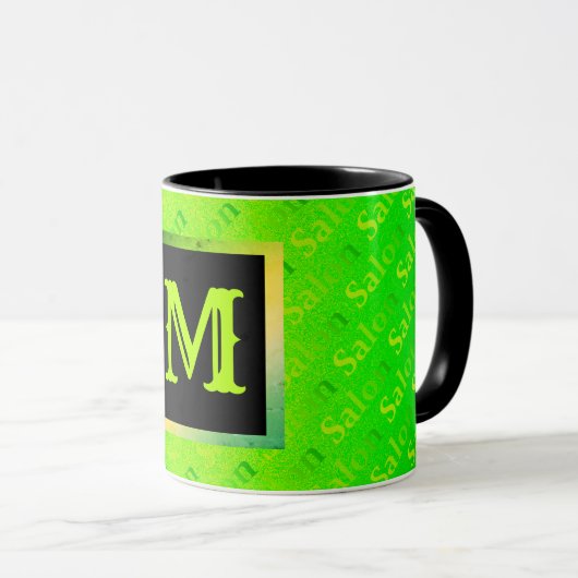Fluorescent Neon Elegant Monogramed Mok (Voorkant rechts)