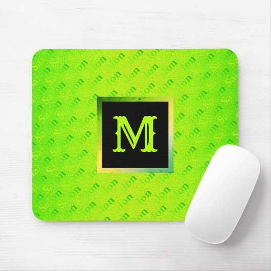 Fluorescent Neon Elegant Monogramed Muismat (Met muis)