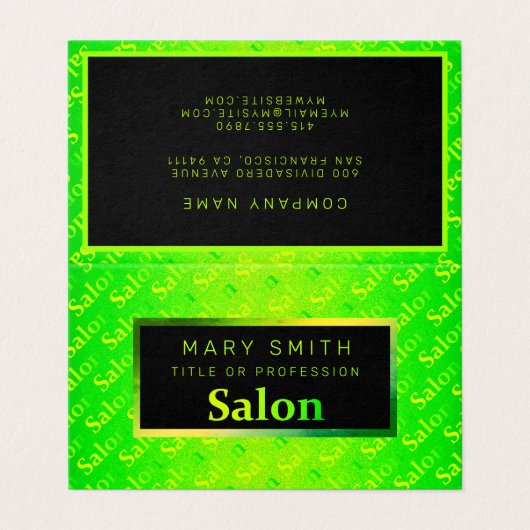 Fluorescent Neon Elegant Visitekaartje (Buitenkant ongevouwen)