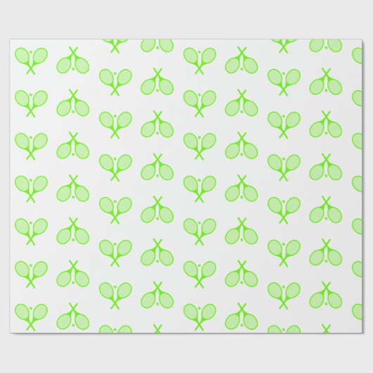 Fluorescent Neon Green Tennis Rackets Racquet Cadeaupapier (Vlak)