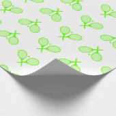 Fluorescent Neon Green Tennis Rackets Racquet Cadeaupapier (Hoek)