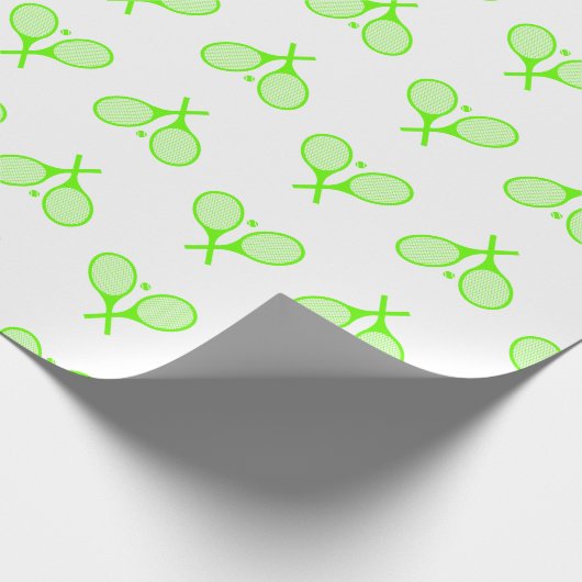 Fluorescent Neon Green Tennis Rackets Racquet Cadeaupapier (Hoek)