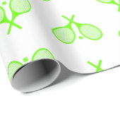 Fluorescent Neon Green Tennis Rackets Racquet Cadeaupapier (Rol Hoek)