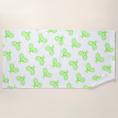 Fluorescent Neon Green Tennis Rackets Strandlaken (Voorkant)