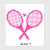Fluorescent Neon Pink Tennis Racquets Ball Sticker (Vel)