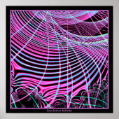 Fluorescent Neon Web Fractal Poster (Voorkant)