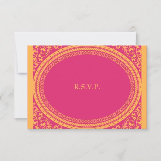 Fluorescent/Neon Wedding Reception RSVP (Voorkant)