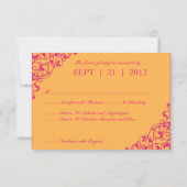 Fluorescent/Neon Wedding Reception RSVP (Achterkant)