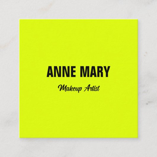 Fluorescent Neon Yellow Bright kleurrijk Contactkaartje (Voorkant)