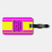 Fluorescent Neon Yellow Green Monogram Bagagelabel (Achterkant horizontaal)