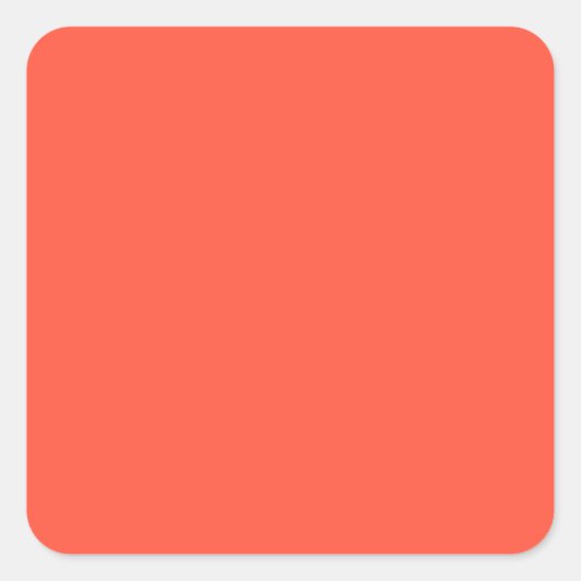 Fluorescent Oranje Abrikocyt Neon Coral, gepersona Vierkante Sticker (Voorkant)