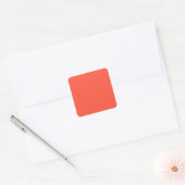 Fluorescent Oranje Abrikocyt Neon Coral, gepersona Vierkante Sticker (Envelop)