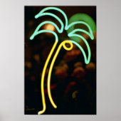 Fluorescent palmboom in Seafair, Dania, Florida Poster (Voorkant)