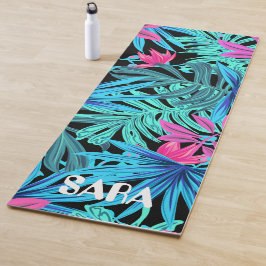 Fluorescent perfecte palm verlaat yoga-mat yogamat