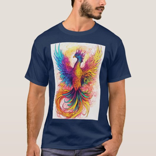 Fluorescent Phoenix Design T-shirt (Voorkant)