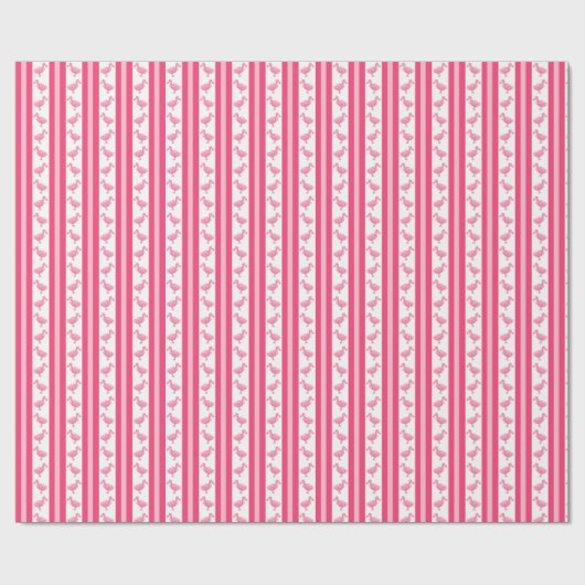 Fluorescent Pink Dodo Stripe Cadeaupapier (Vlak)