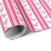 Fluorescent Pink Dodo Stripe Cadeaupapier (Rol Hoek)