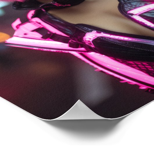 Fluorescent Pride Roze Cyberpunk Outfit 1 - Vibran Poster (Hoek)