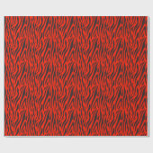 Fluorescent Red Small Zebra Print Cadeaupapier (Vlak)