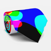 Fluorescent Retro Neon Plasma Blobs Stropdas (Opgerold)