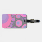 Fluorescent roze cirkelmozaïek bagagelabel (Achterkant horizontaal)
